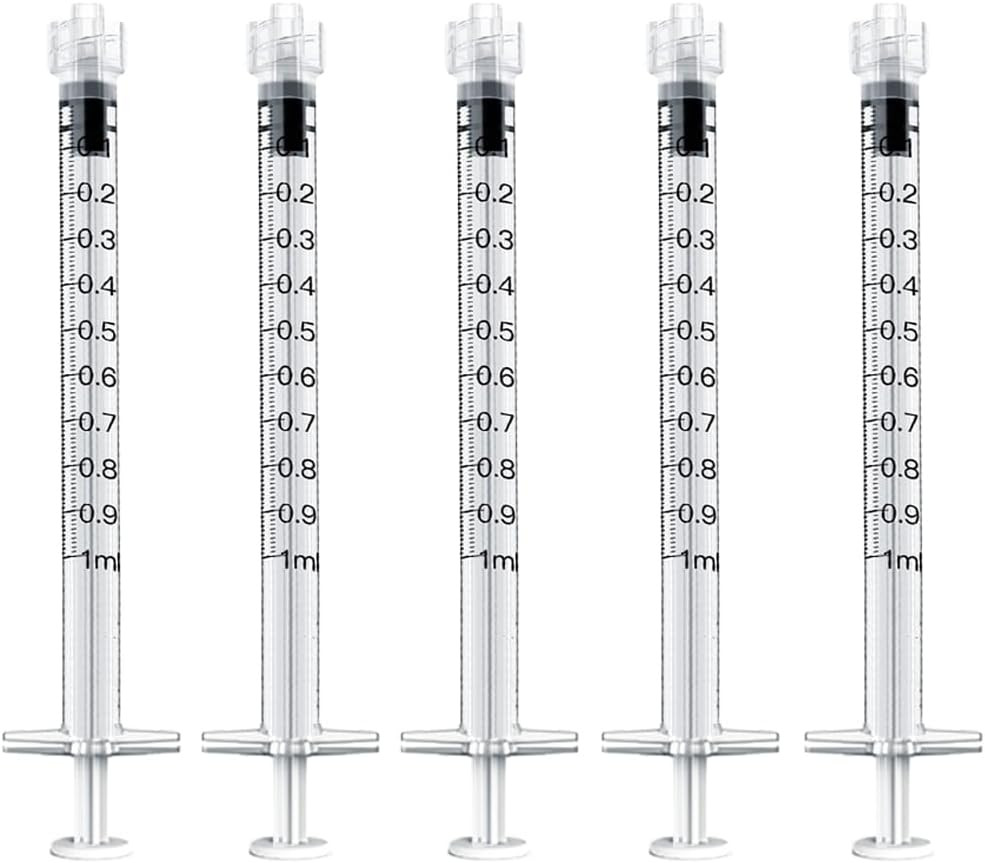 20 Pack 1mL Luer Lock Syringes without Needle, 1 ml cc Disposable Syringe Indivi