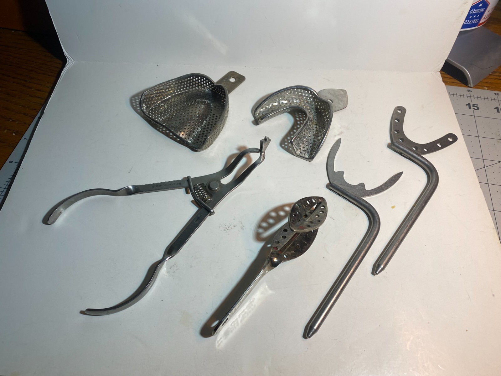 Vintage Lot Dentist Instruments COE Arch Dental Metal Aliginate Impression USA