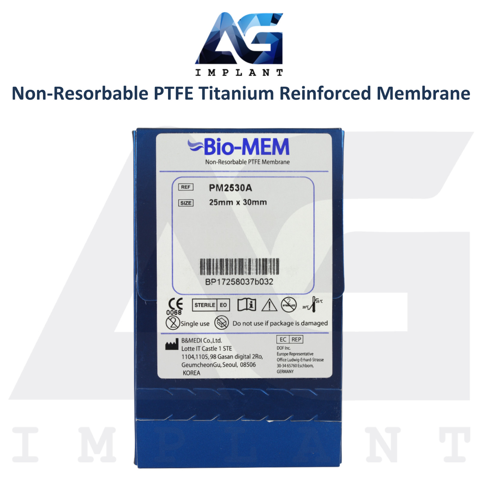 Dental Non-Resorbable PTFE Titanium Reinforced Membrane Sterile Stimulate Repair