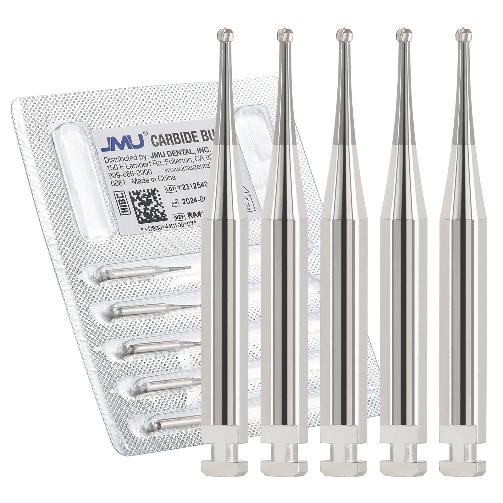 JMU Dental Carbide Burs Round-Shaped RA1-8 For Slow Speed