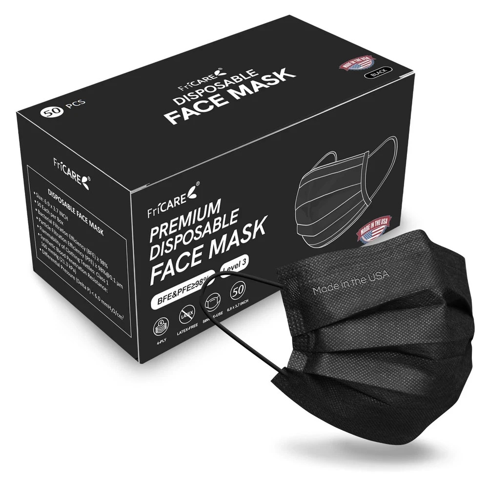 Made in USA Disposable Face Masks, 4Ply ASTM Level 3 Medical Grade, Breathabl…