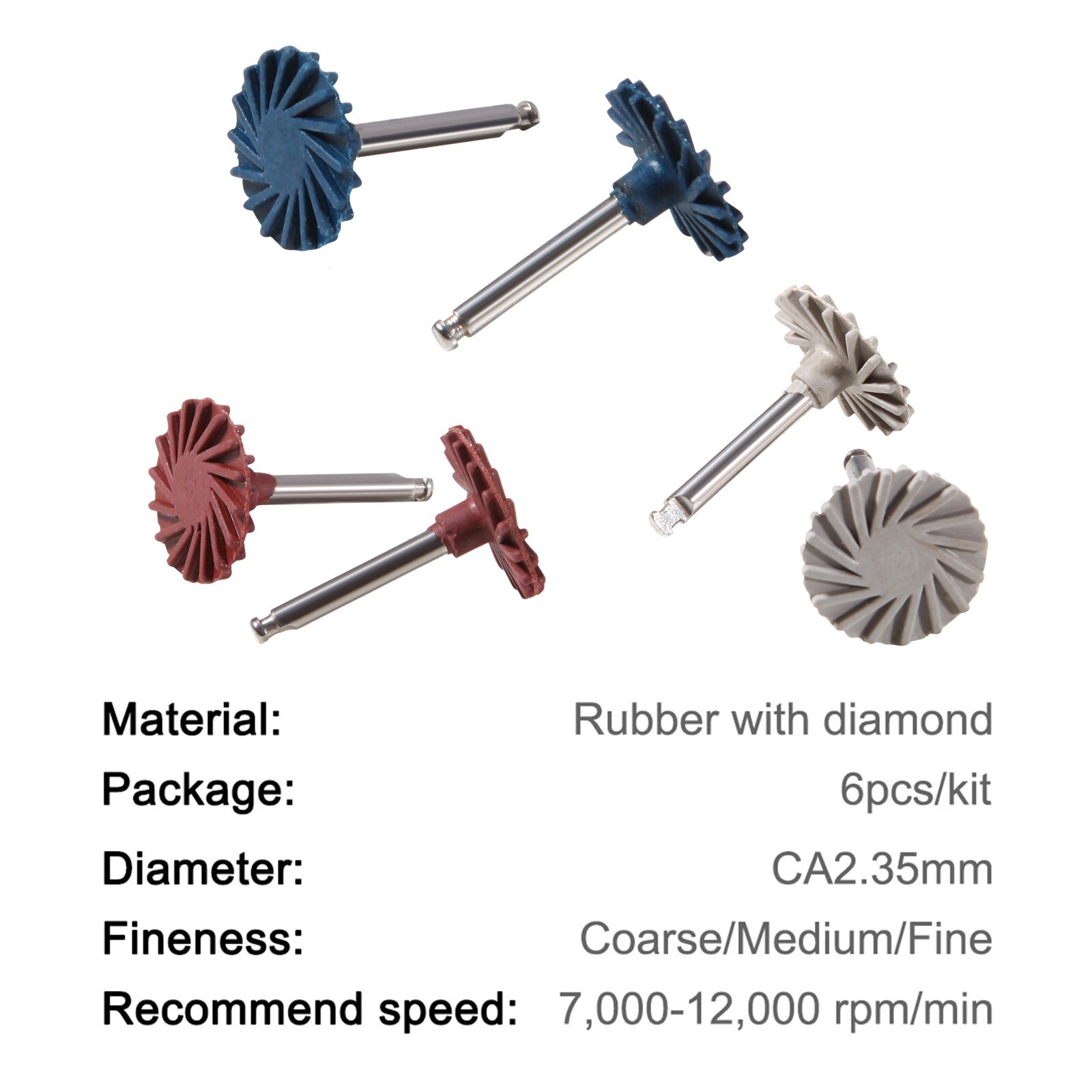 Dental Zirconia Diamond Grinding Polishing Kit RA Polisher for Contra Angle