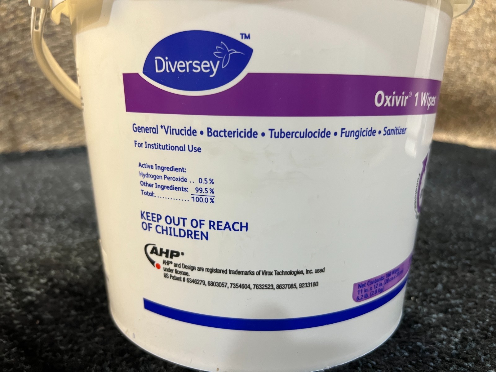 (QTY 480) Diversey 100850924 Oxivir 1 Wipes Big Tub 11″x 12″Unscented Wipes
