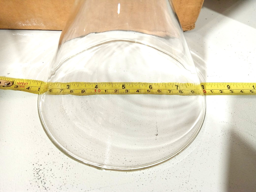 Corning PYREX 60° Angle Glass Filling Funnel 147mm ID w/15mm OD Stem 10-1/4” OAH