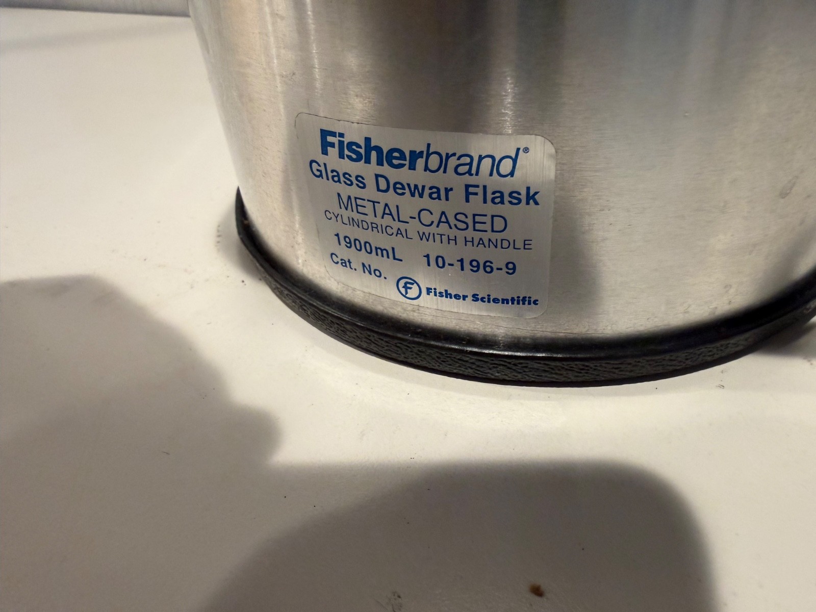 Fisherbrand 1900mL Glass Dewar Flask Metal-Cased with Handle 10-196-9 Lab Grade