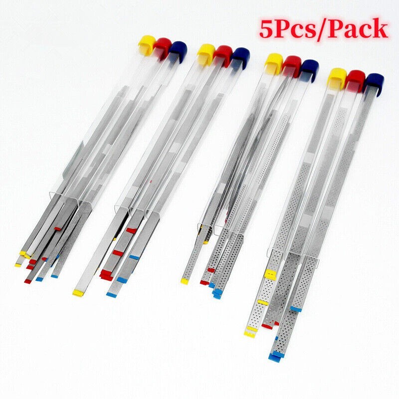 5 Pcs Dental Double Single Diamond Orthodontic IPR Holes Polishing Strips Sand