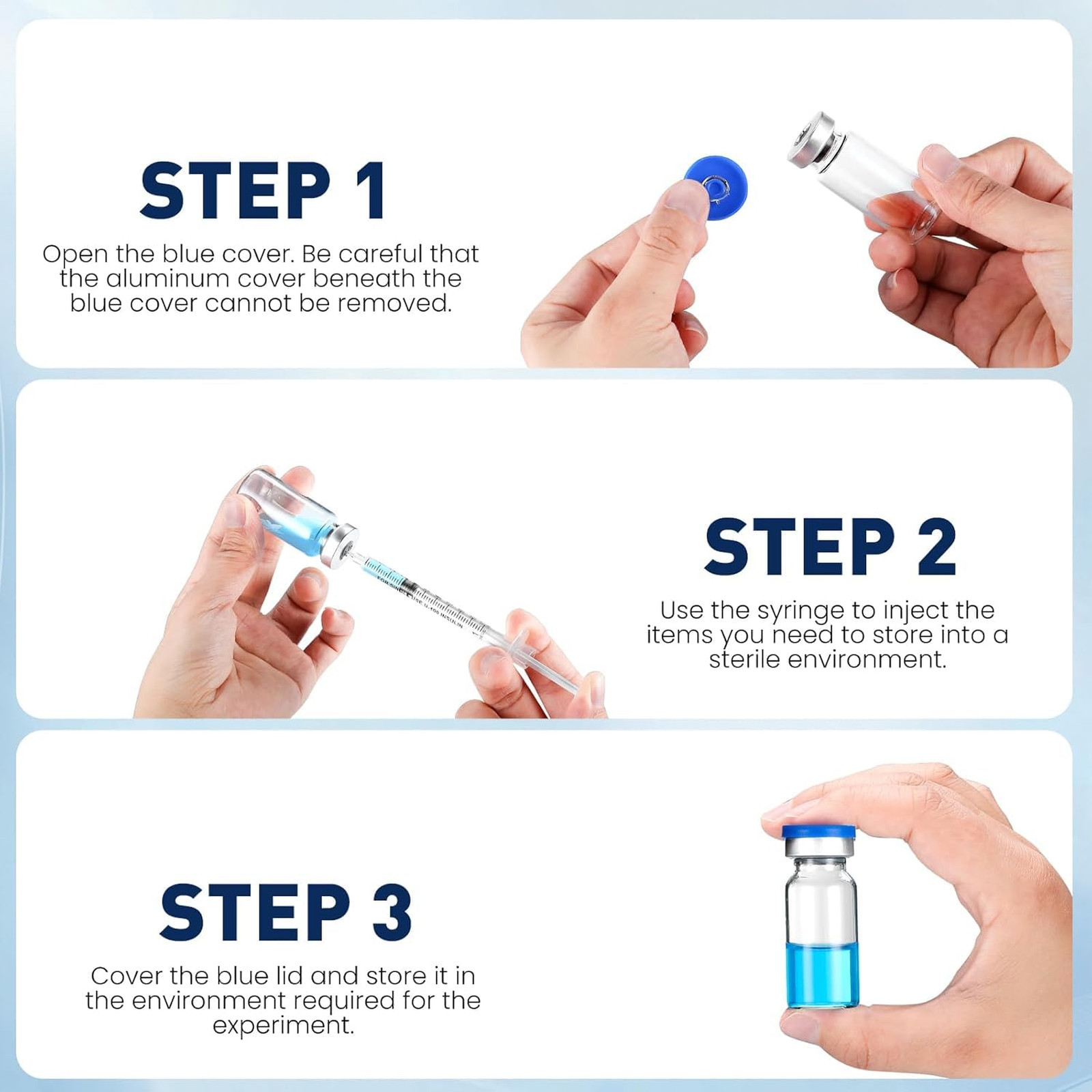 5ML Sterile Vials, Glass Empty Vials for Injection, 20 Pack | Sterile Vials with