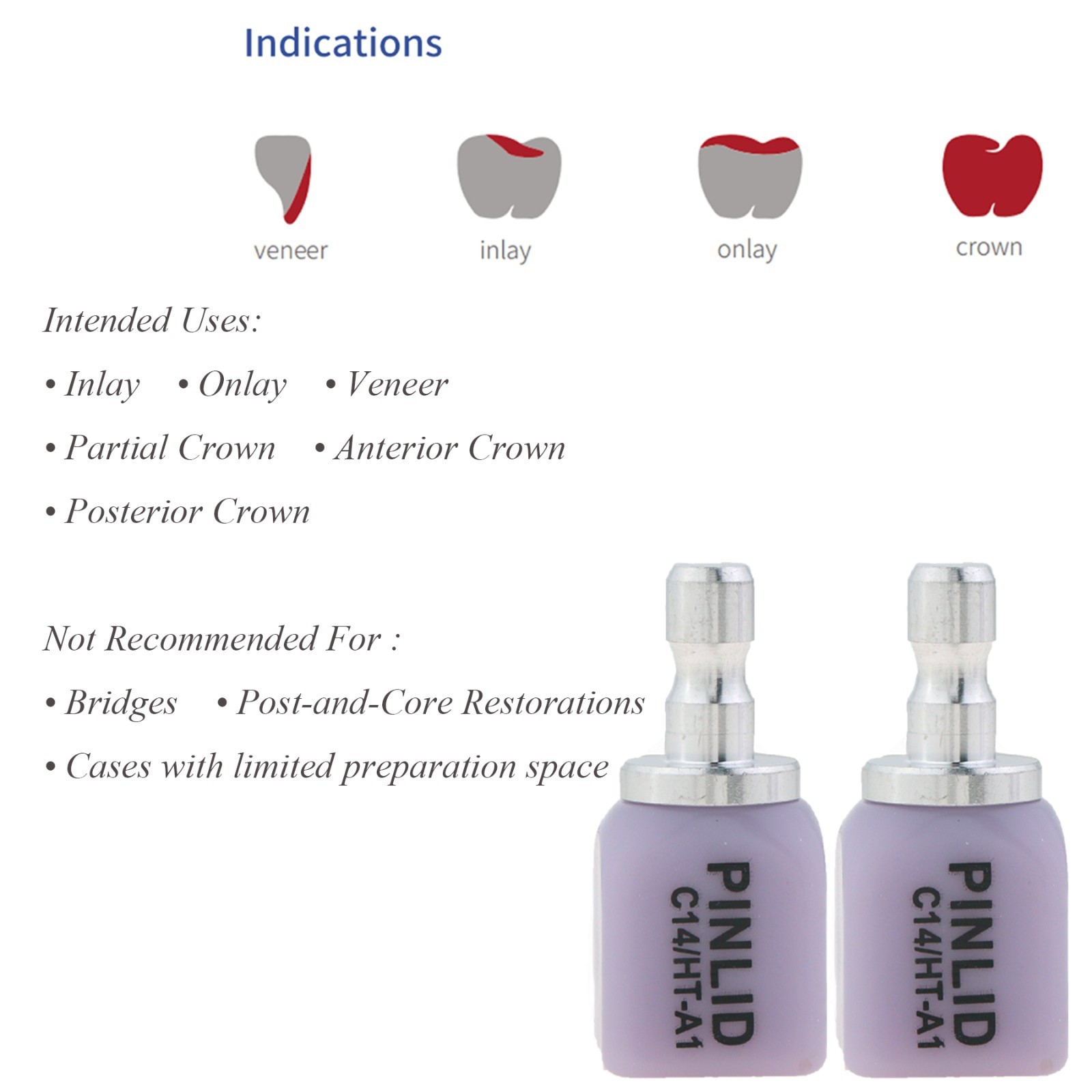 Dental CAD E.max CEREC Inlab Blocks Lithium Disilicate LS2 Glass-ceramics HT/LT