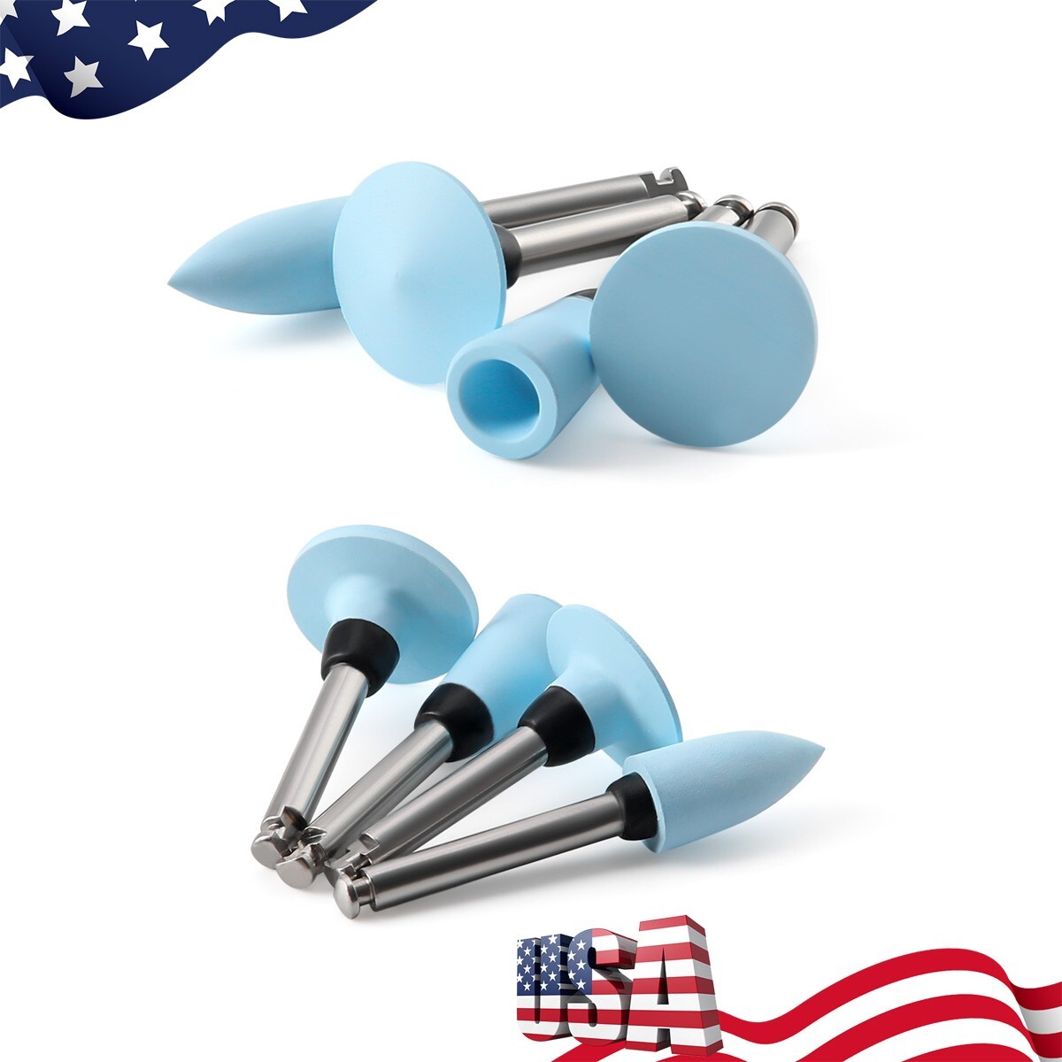 12 Pcs Dental RA Silicone with Aluminium Oxide Polishing Burs Coarse/Medium/Fine