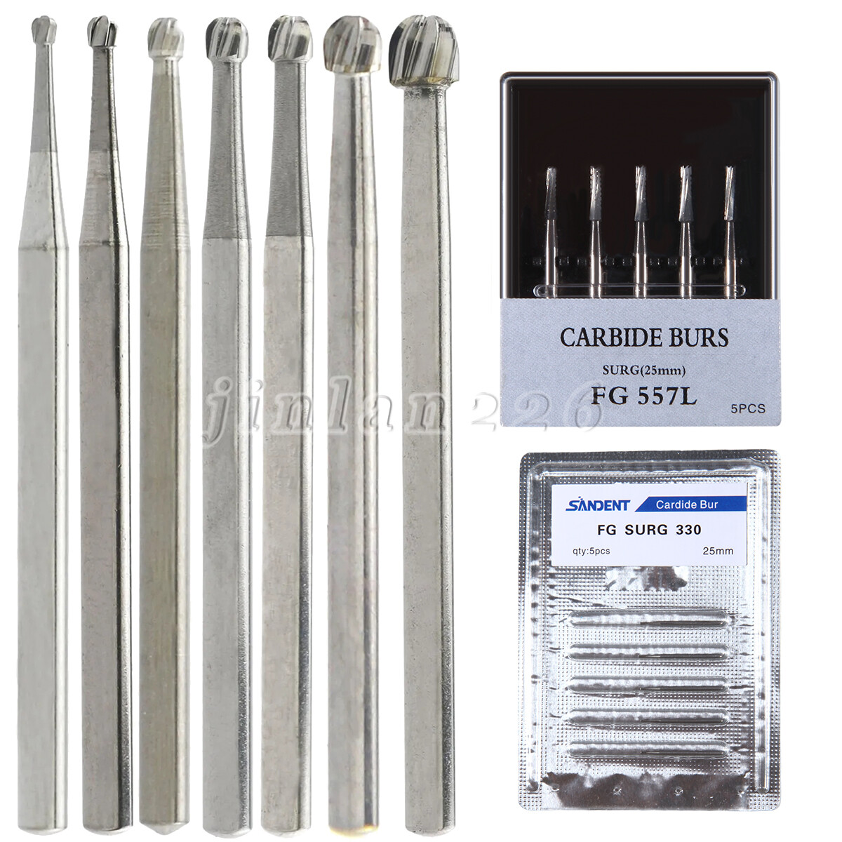 Dental Surgical Length Burs FG SURG 25mm Carbide burr Straight Fissure