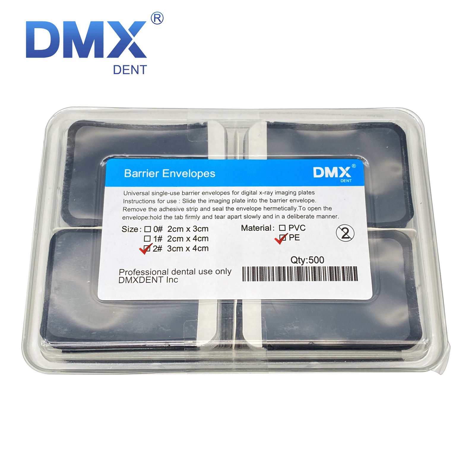 1000 Size 2 Barrier Envelopes for Dental X Ray Digital Phosphor Plate Sensor