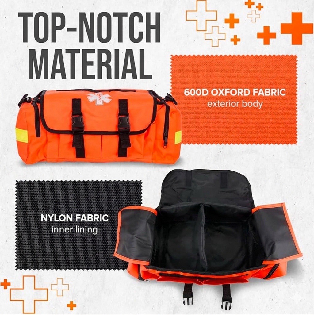 First Responder Kit, EMT Bag with Padded Strap, EMS First Aid Kit