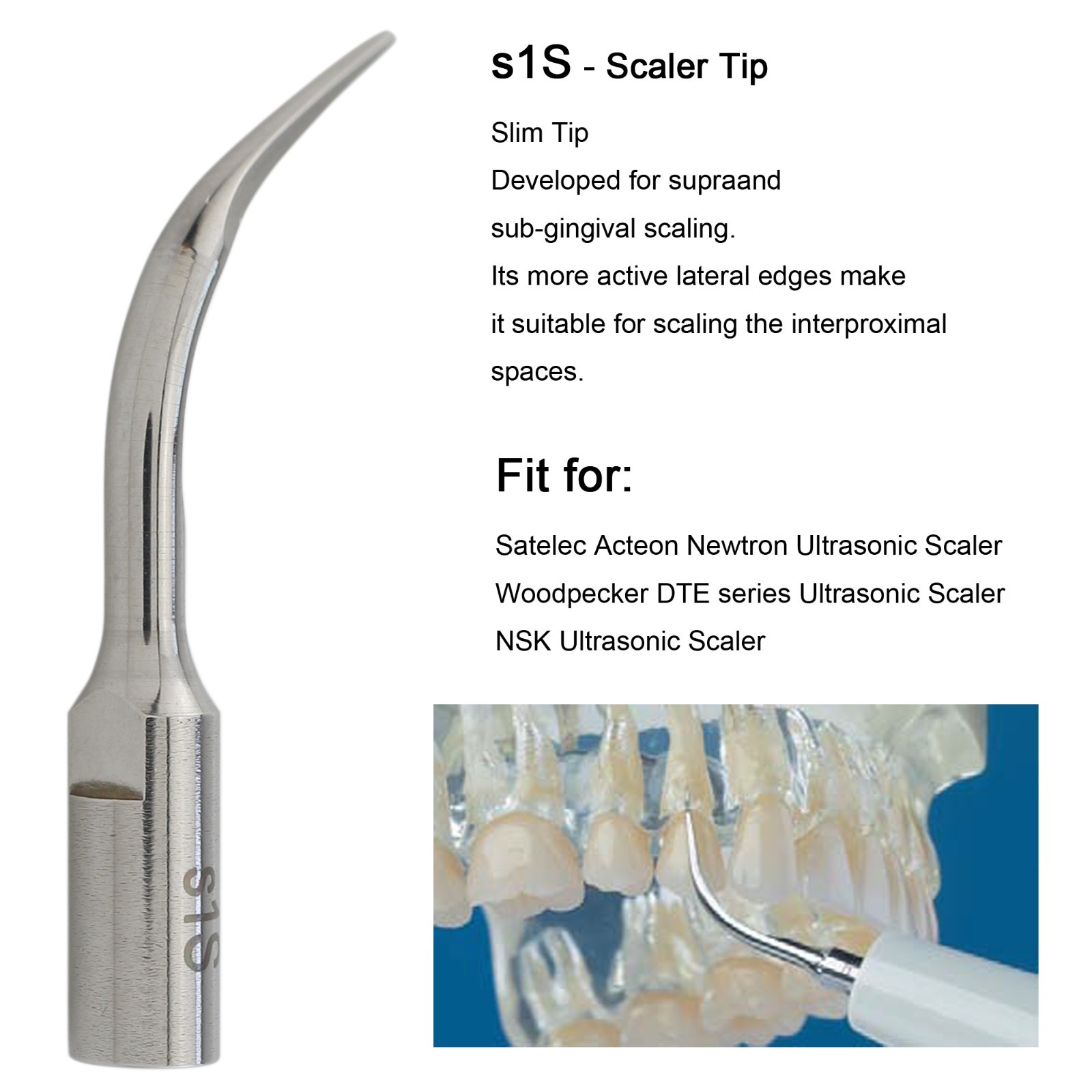Woodpecker DTE Dental Ultrasonic Scaler LED HD-7L Handpiece ACTEON Piezo Tips H3