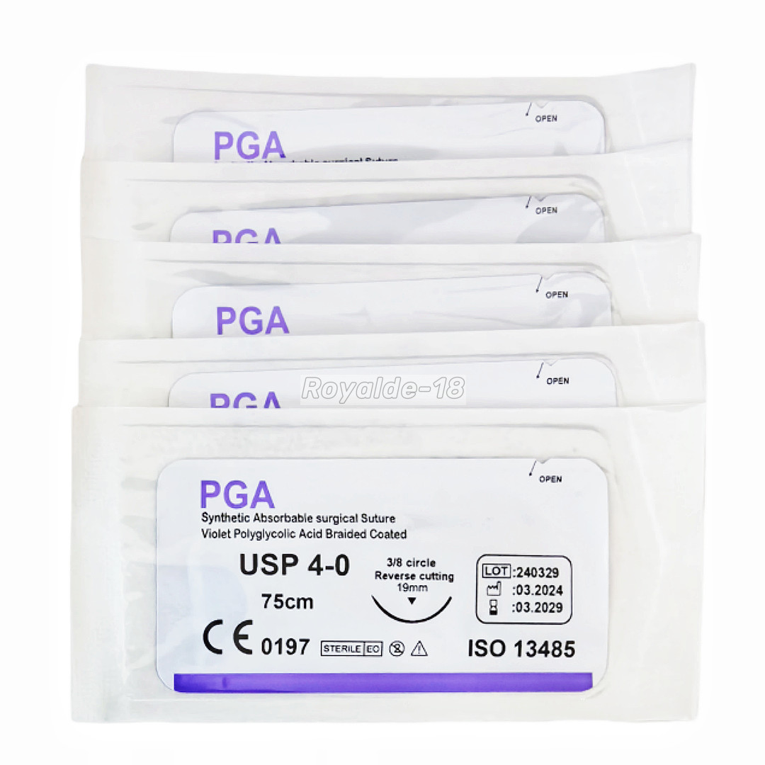 Absorbable Dental Oral Surgical Sutures CHROMIC GUT 3/0 PGA 4/0 Natural Needled