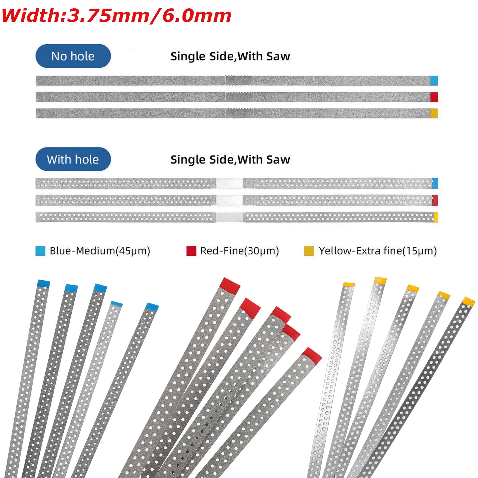 Dental Saw Diamond Polishing Finishing Strips Orthodontic IPR Strip Fine Medium