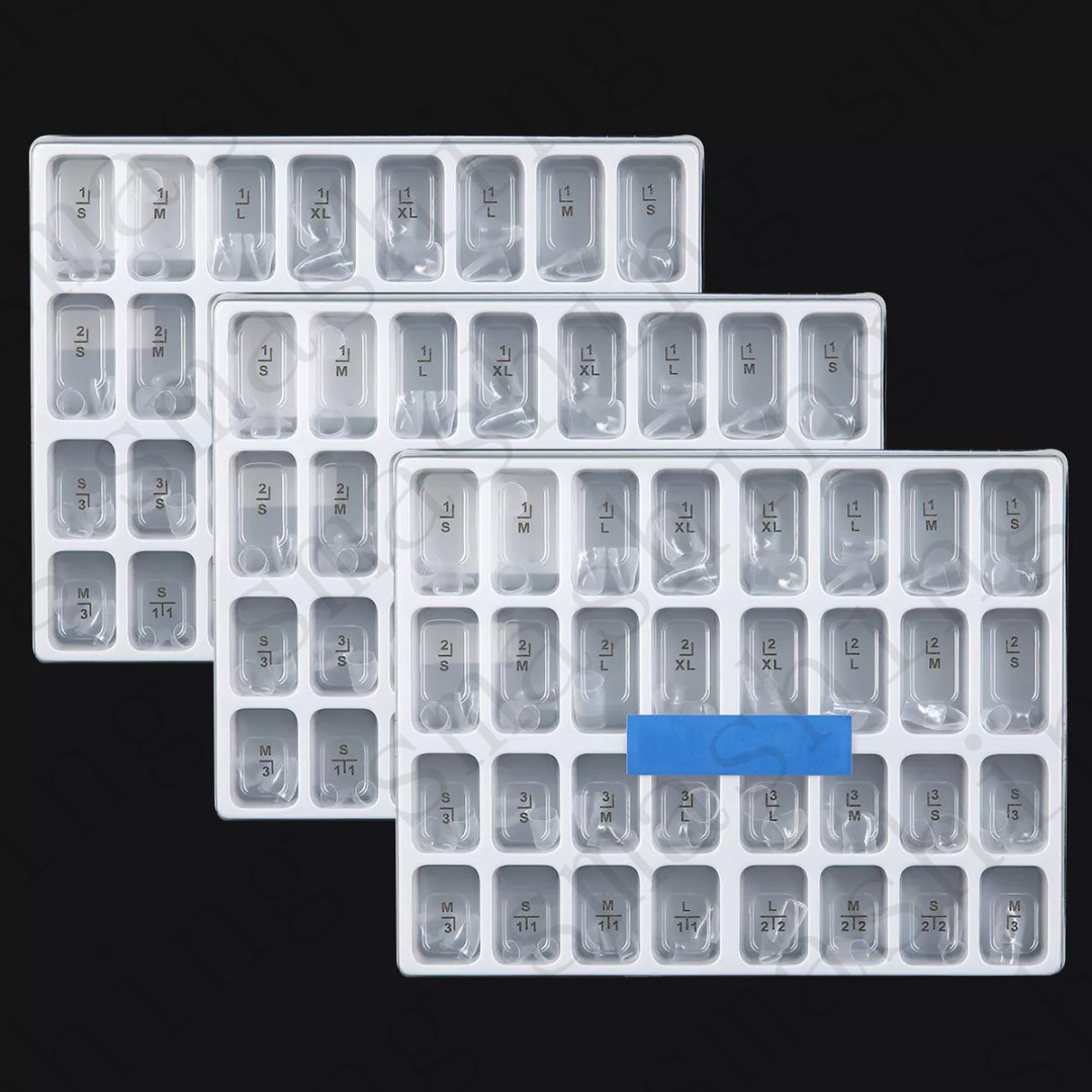 64Pcs Dental Anterior Transparent Forms For Temporary Crowns 1.910 Kit TOR VM