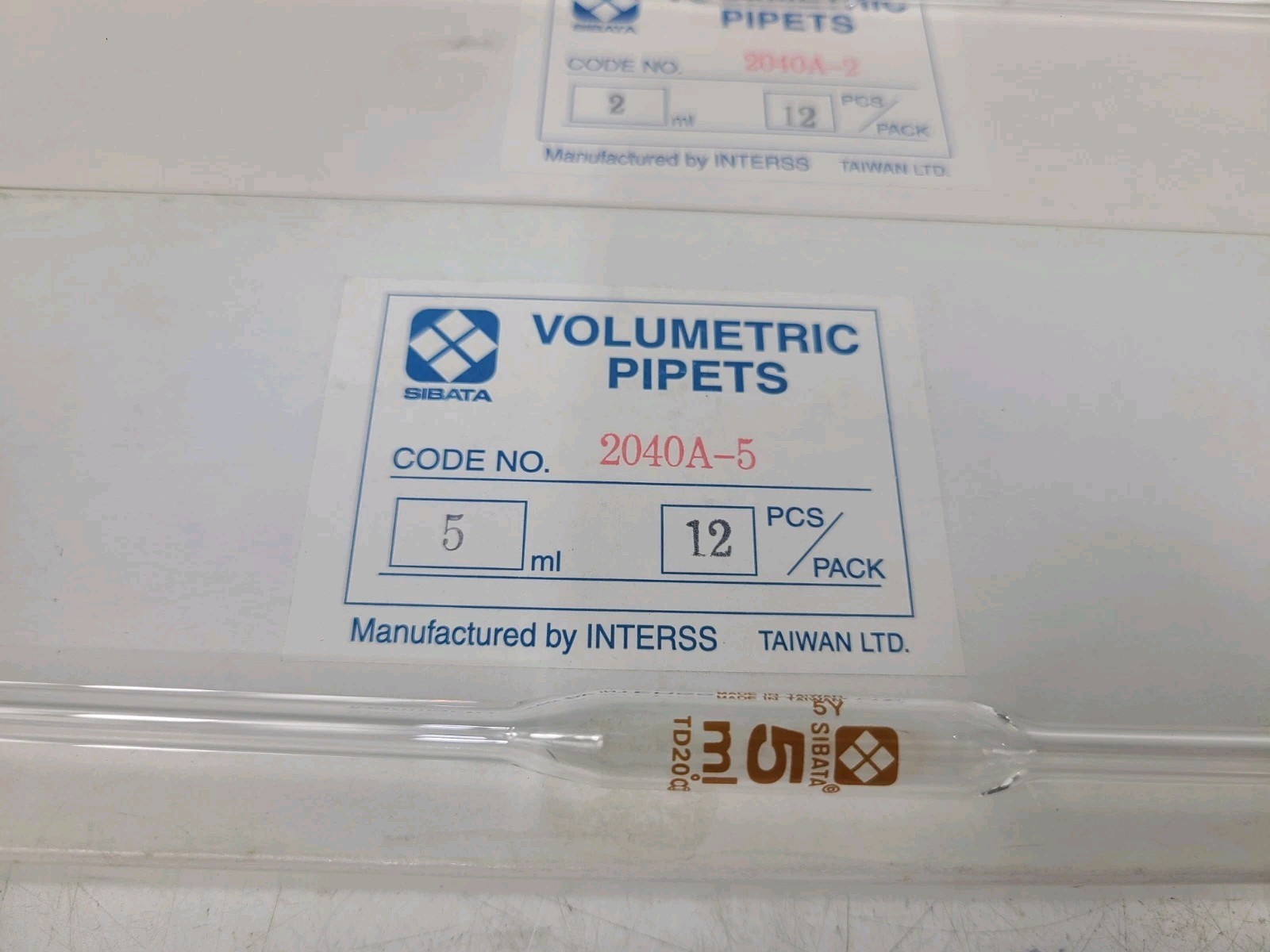 (NEW) SIBATA Volumetric Pipets Mixed Sizes Lot Of 1,2,5 mls