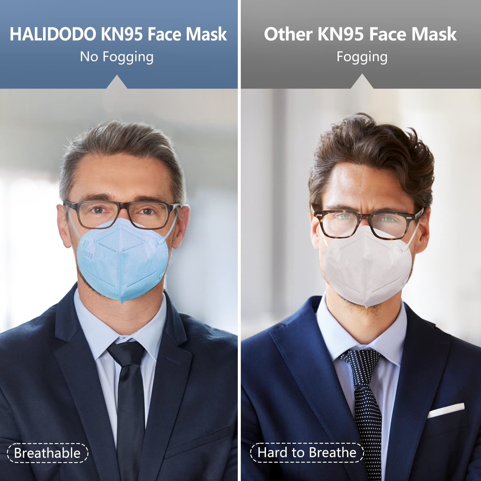 60 Packs KN95 Face Mask, 5-Ply Comfortable Filter Safety Mask, Protective Fac…