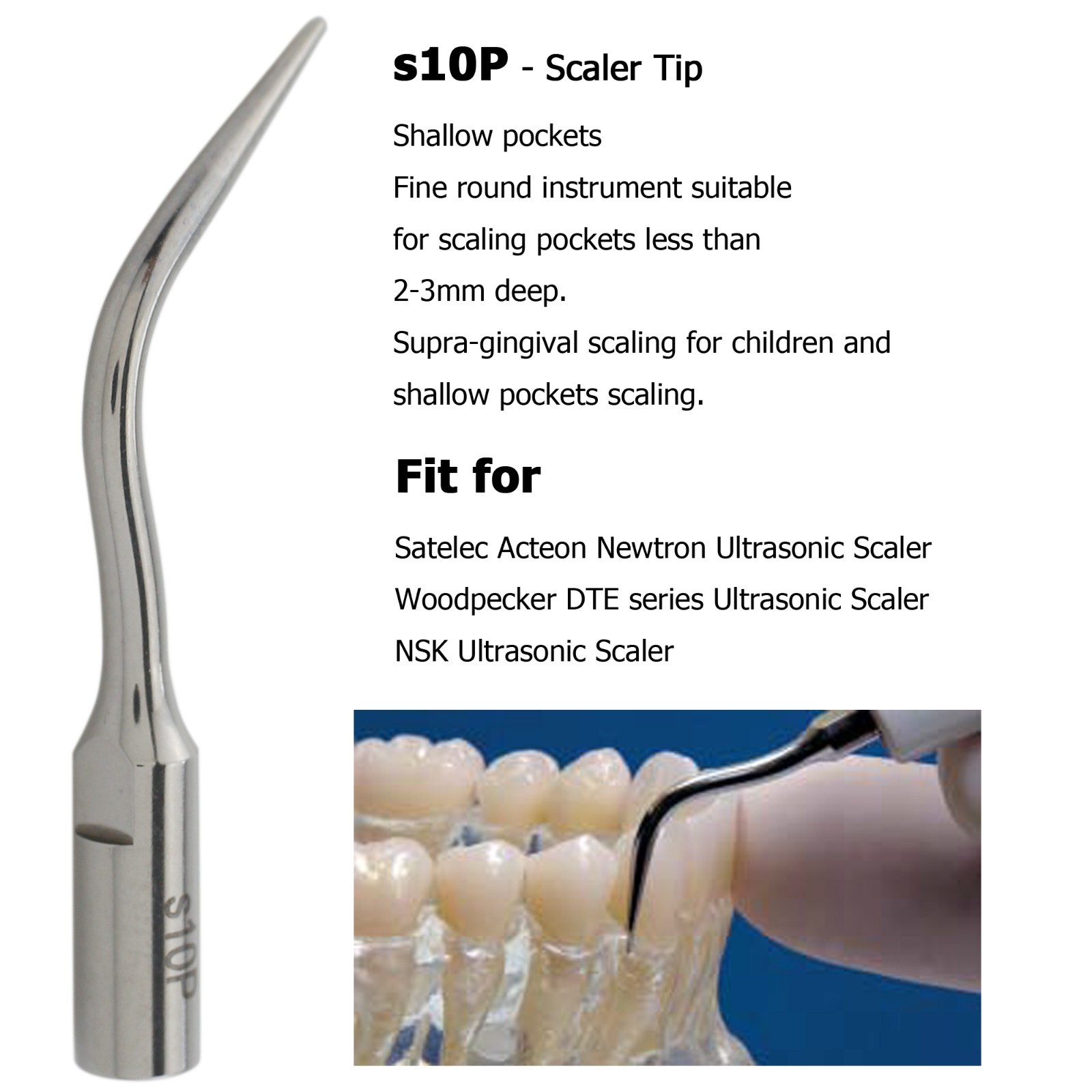 Woodpecker DTE Dental Ultrasonic Scaler LED HD-7L Handpiece ACTEON Piezo Tips H3