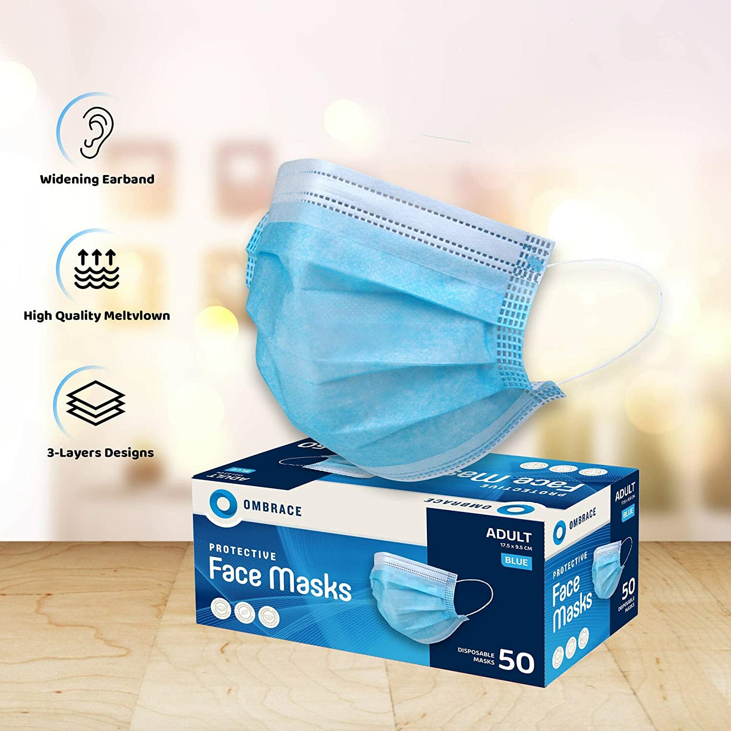 20/50/100 Pcs Disposable Face Mask Protective Non Medical 3-Ply Nose Mouth Cover
