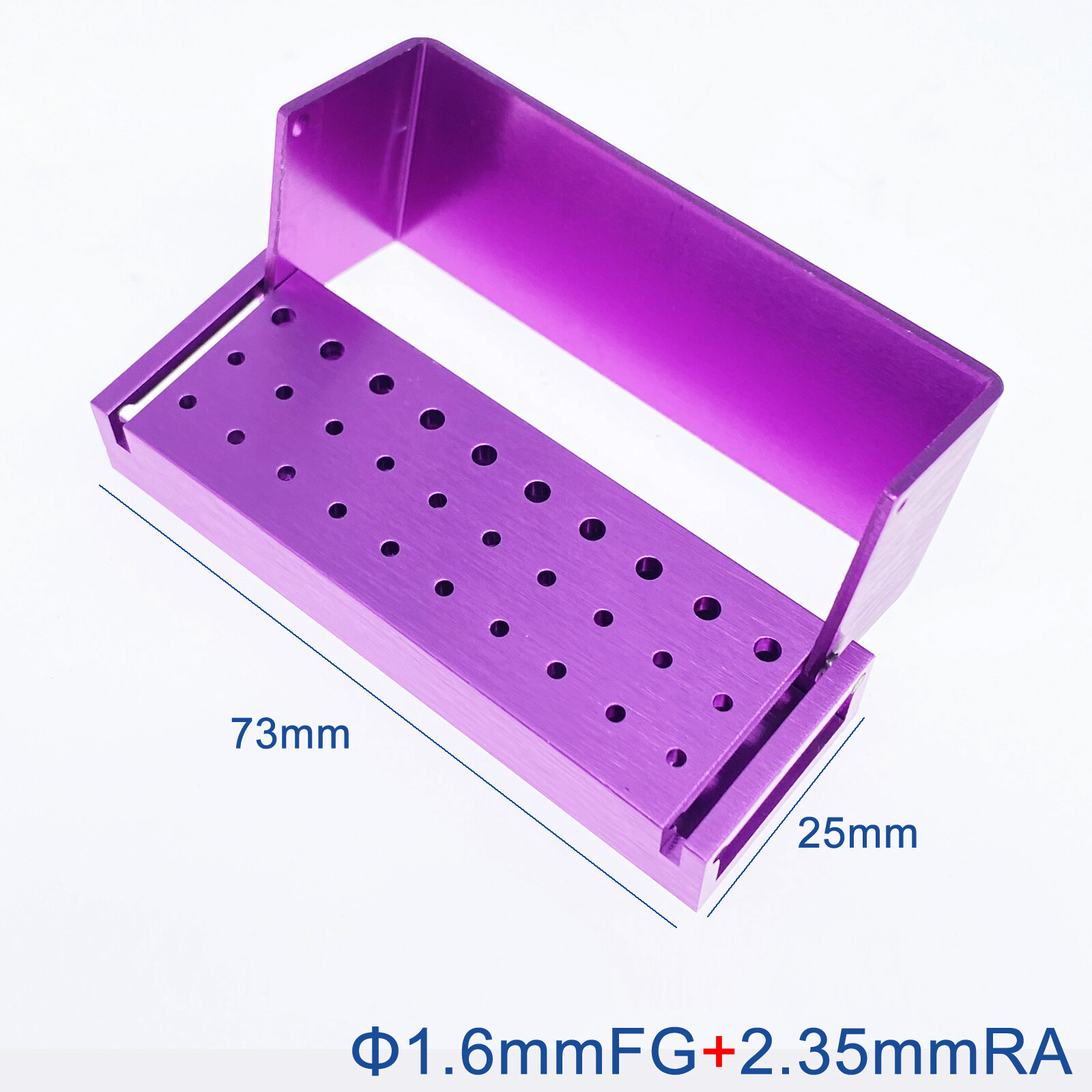 Dental Bur Burs Holder Block Disinfection Box Aluminium Autoclave 30 Holes