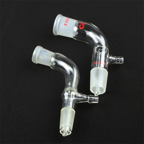 Glass Vacuum Tube Lab Glassware Chemistry Adapter 105 Bend Take-off