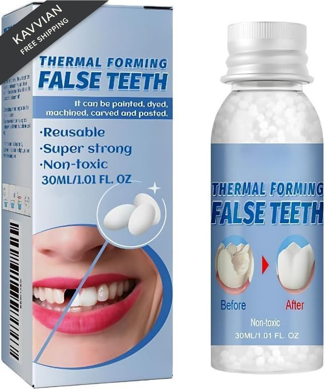 Fake Tooth Repair Kit – Thermal Beads for Filling, 1 Count (Pack of 1), White