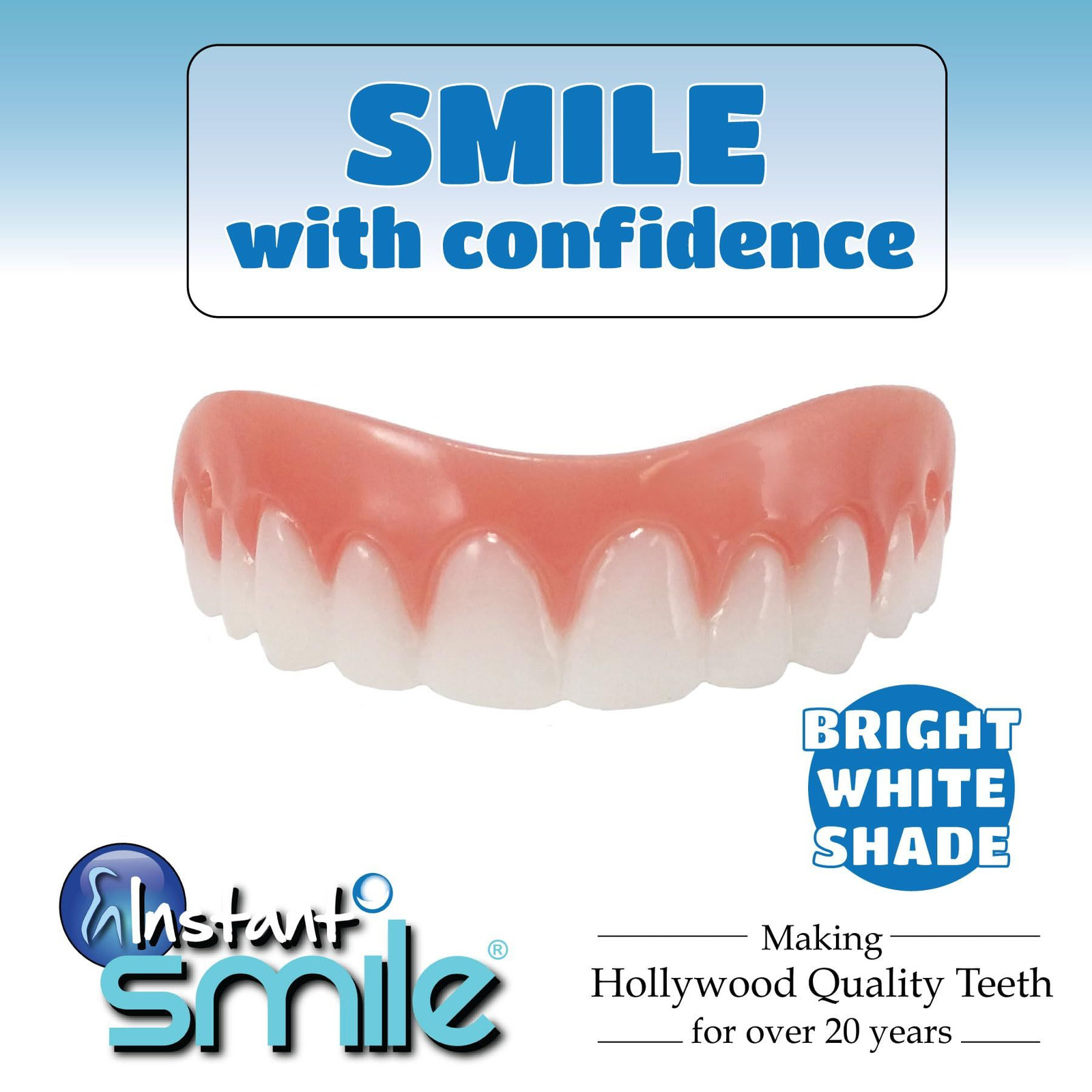 Instant Smile Comfort Fit Flex – Bright Shade – Upper 1 Count (Pack of 1)