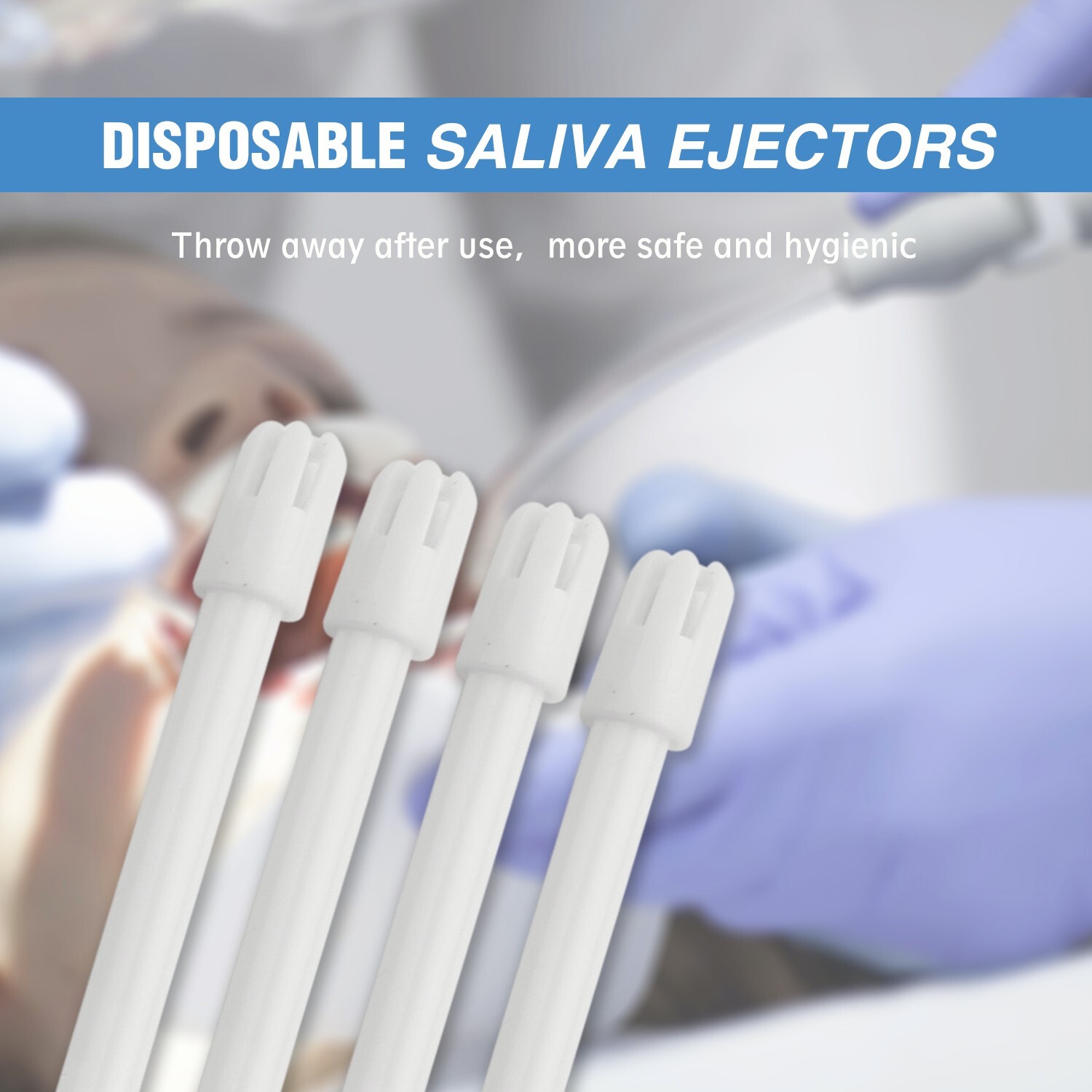 1000 (10 Bags)OneMed Disposable Dental Saliva Ejectors Evacuation Suction Tips