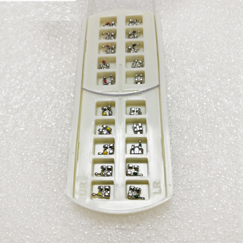 5Packs Dental Roth/MBT Orthodontic Mini Metal Brackets 022 3-4-5 Hooks Mesh Base