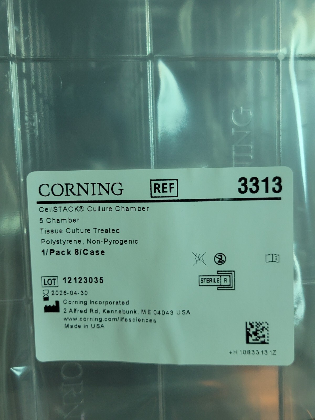 NEW CORNING 3313 TISSUE CULTURE CHAMBER CellSTACK 5 CHAMBER POLYSTYRENE