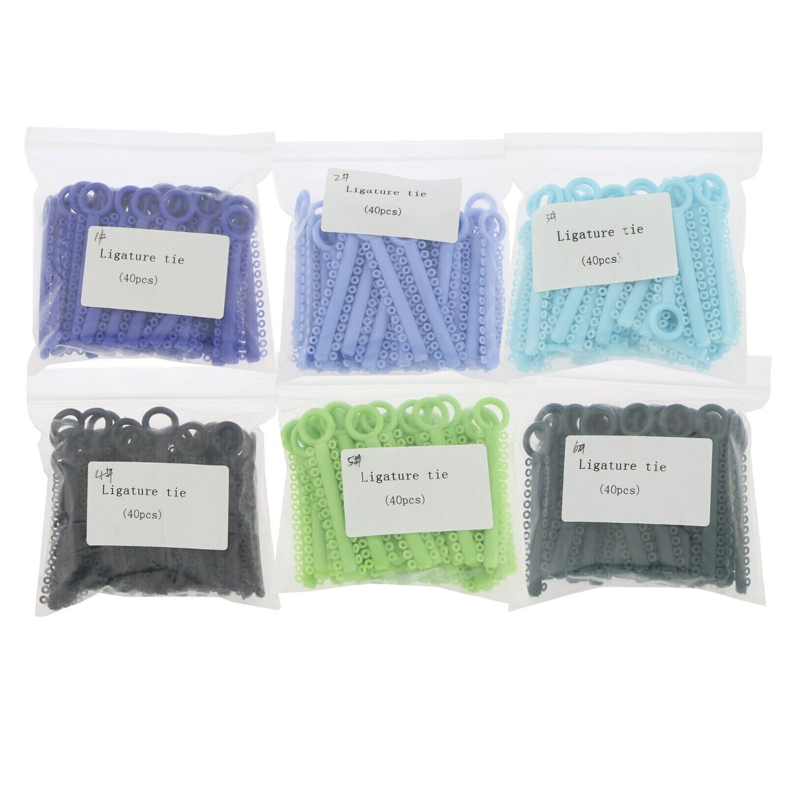 1040Pcs/Bag Dental Orthodontic Super Elastic Ligature Ties Rubber Bands 37 Color