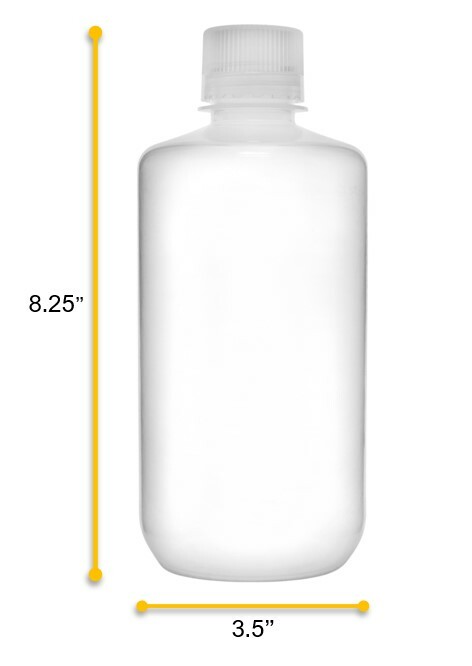 Eisco Labs 1000ml Reagent Bottle, Narrow Mouth with Screw Cap – Polypropylene