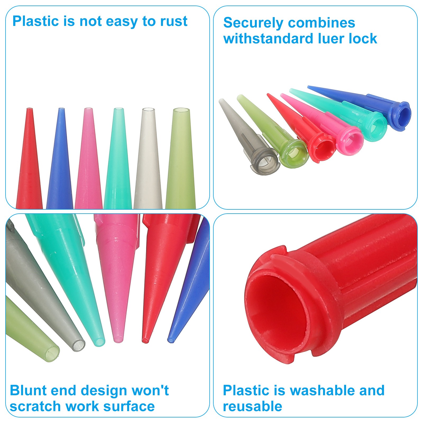 50 Pcs 14G Plastic Blunt Tip Tapered Dispensing Needle for Glue, Olive Green