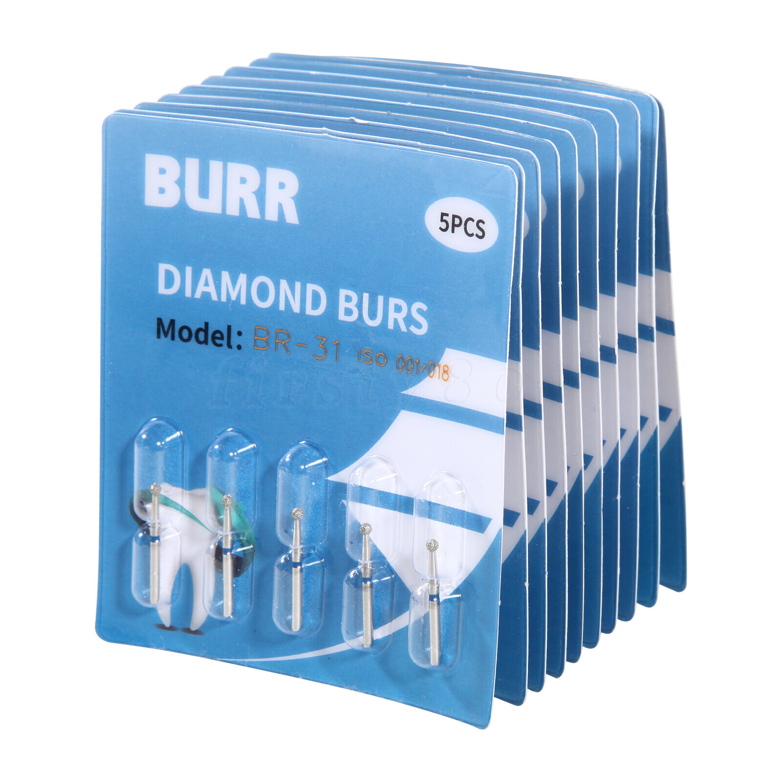 5pc/pack Dental FG Diamond Burs for High Speed Handpiece Friction Grip 1.6MM Bur