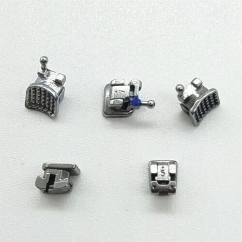 20Pcs Dental Self-ligating Orthodontic Brackets Metal Braces Roth 022 345 hooks