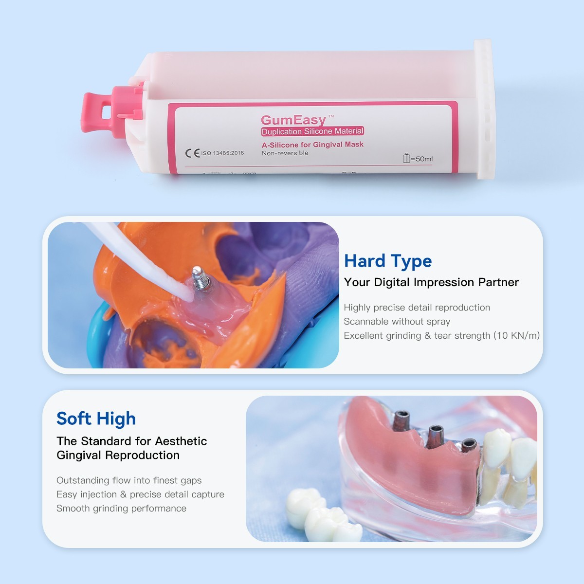 Dental Lab Impression Silicone for Gingival Mask Duplication Silicone Material