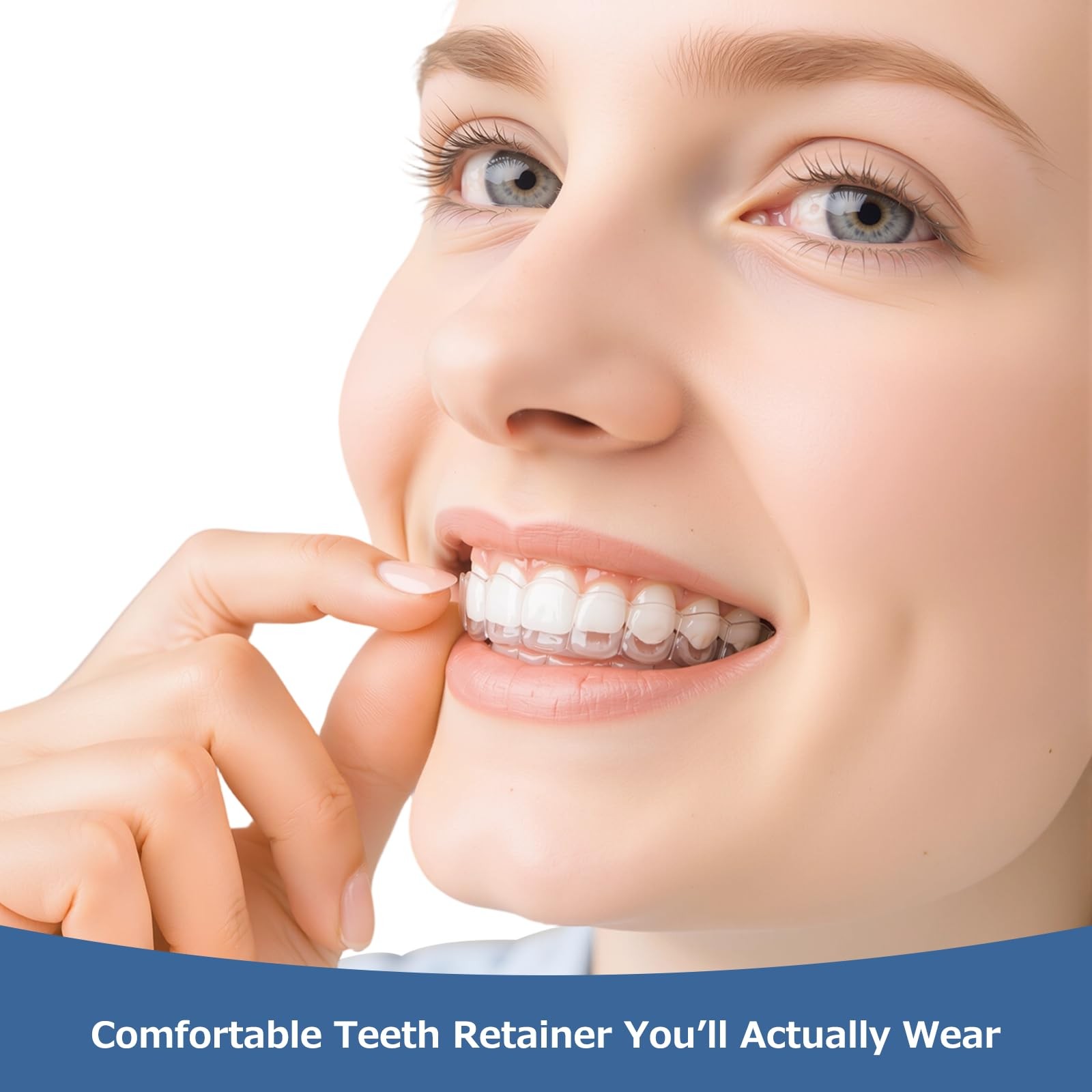 Custom Clear Retainers for Teeth, Upper & Lower Set – 1 Set,