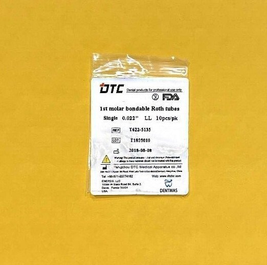 FDA 1st molar non-convertible Roth bondable buccal tube single 0.022″ 100 unit