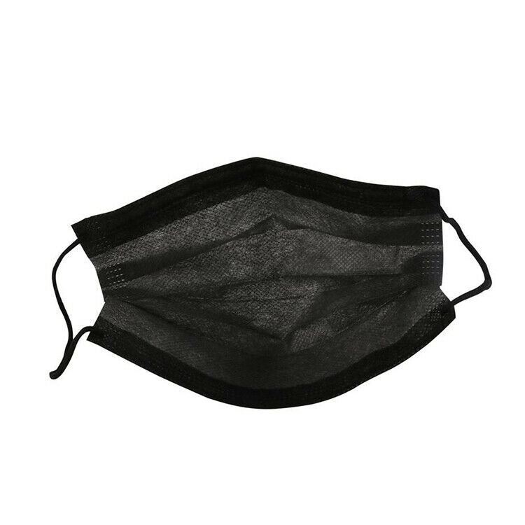 50 Pcs Disposable Medical,Surgical,Dental 3-Layers Protection Face Mask Black