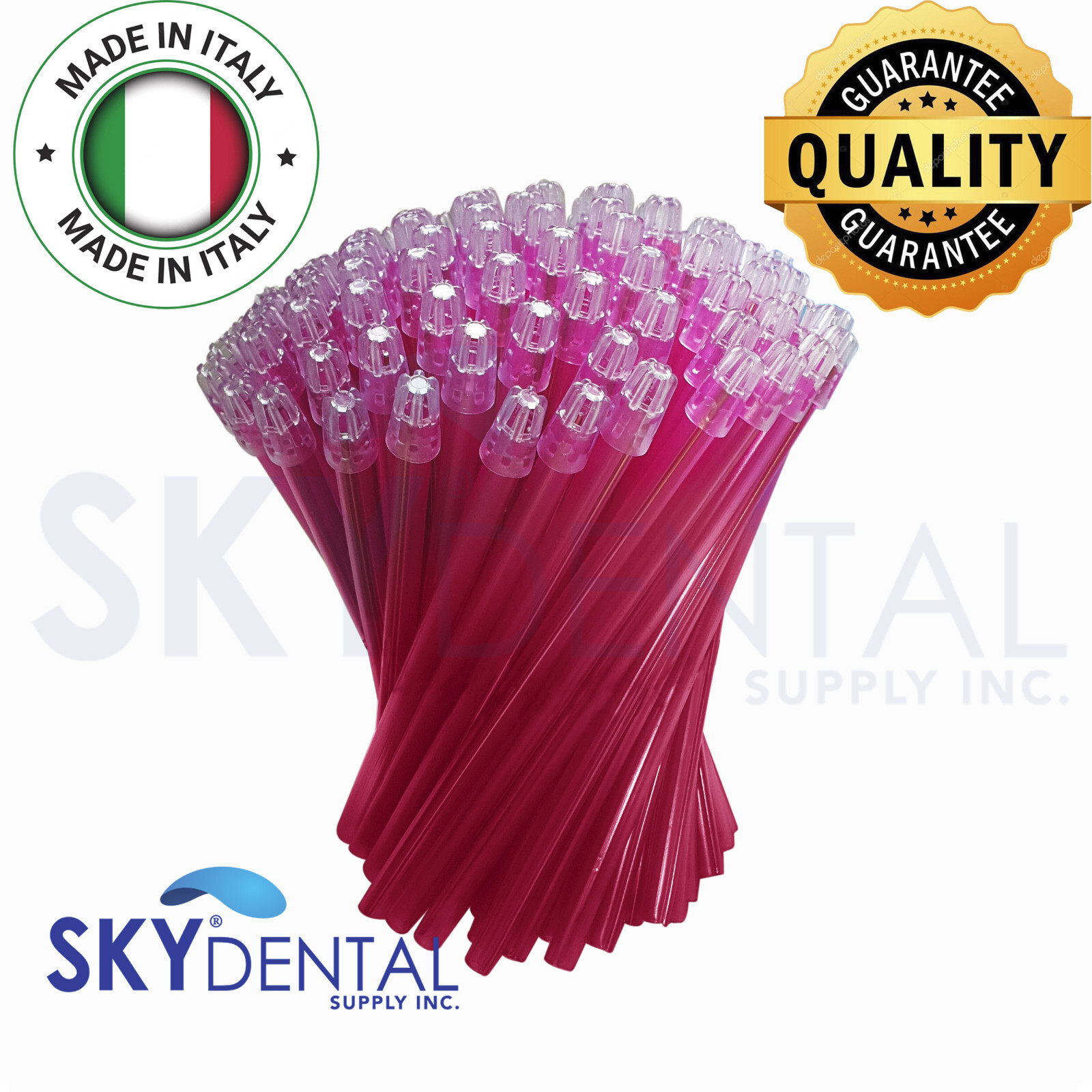 up to 4500 Dental Saliva Ejectors Suction Ejector Pink Clear tips Made in Italy