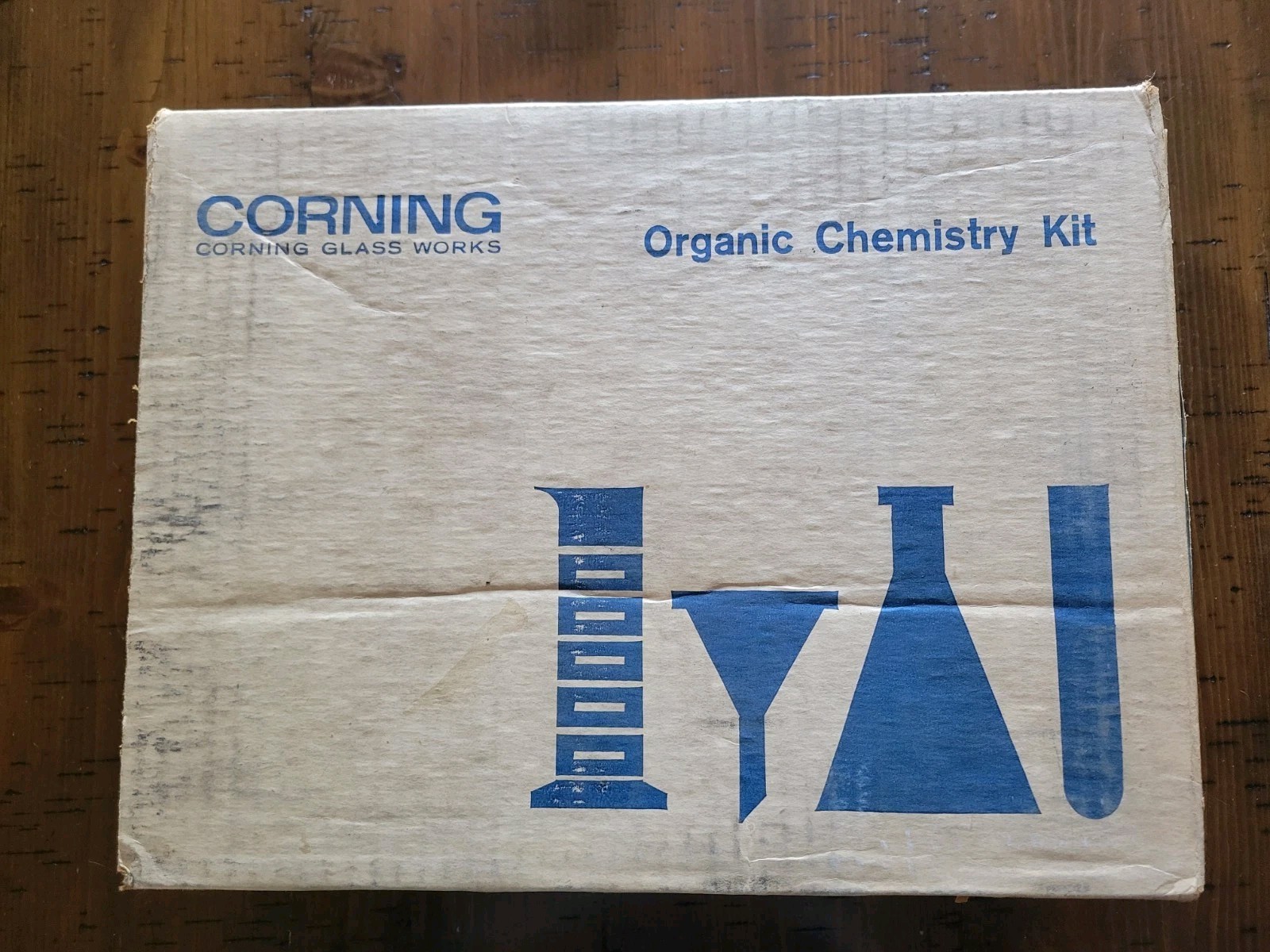 Corning Vintage Organic Chemistry Kit Pyrex Lab Glass Very Rare Factory Seal Box