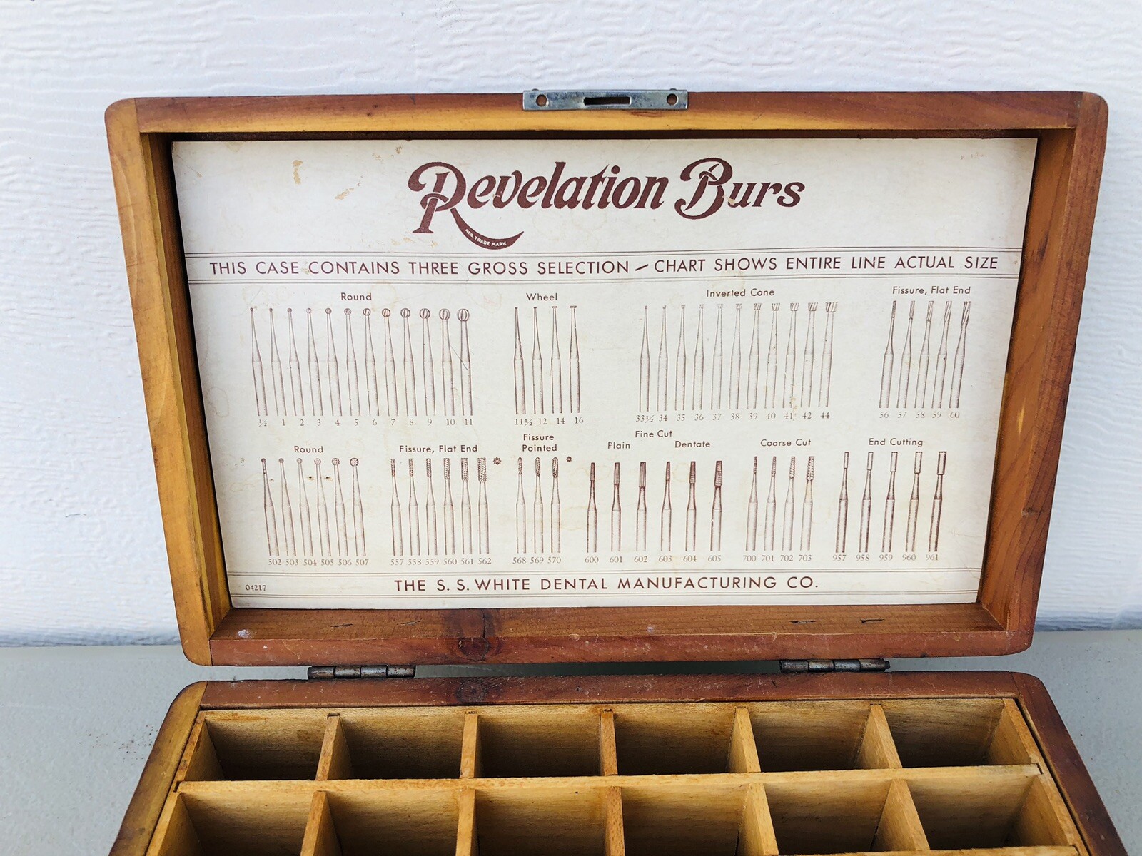Antique S.S. White Dental Dovetailed Wooden Box