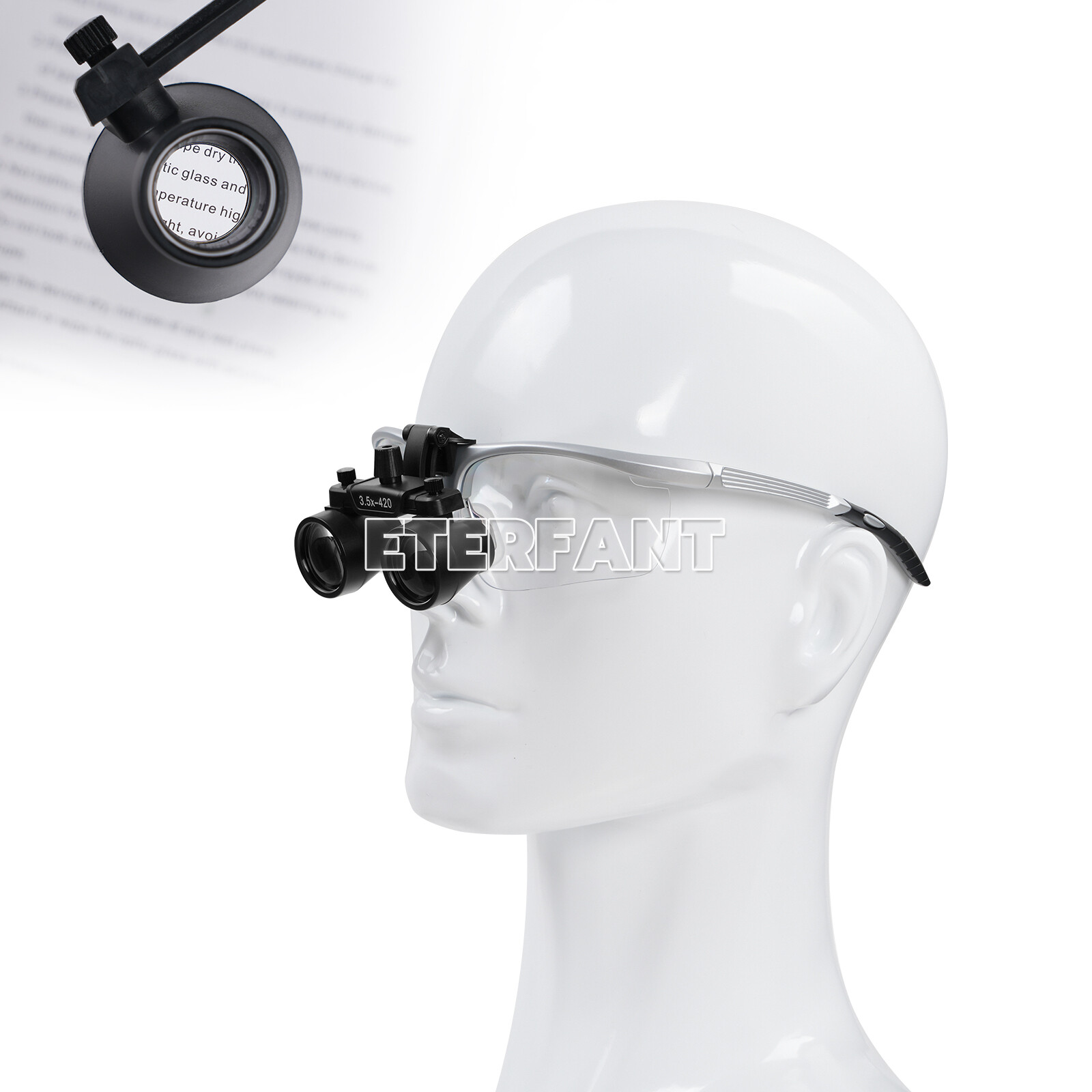 ETERFANT Dental Surgical Binocular Magnifier Loupes High-Definition 3.5X Silver