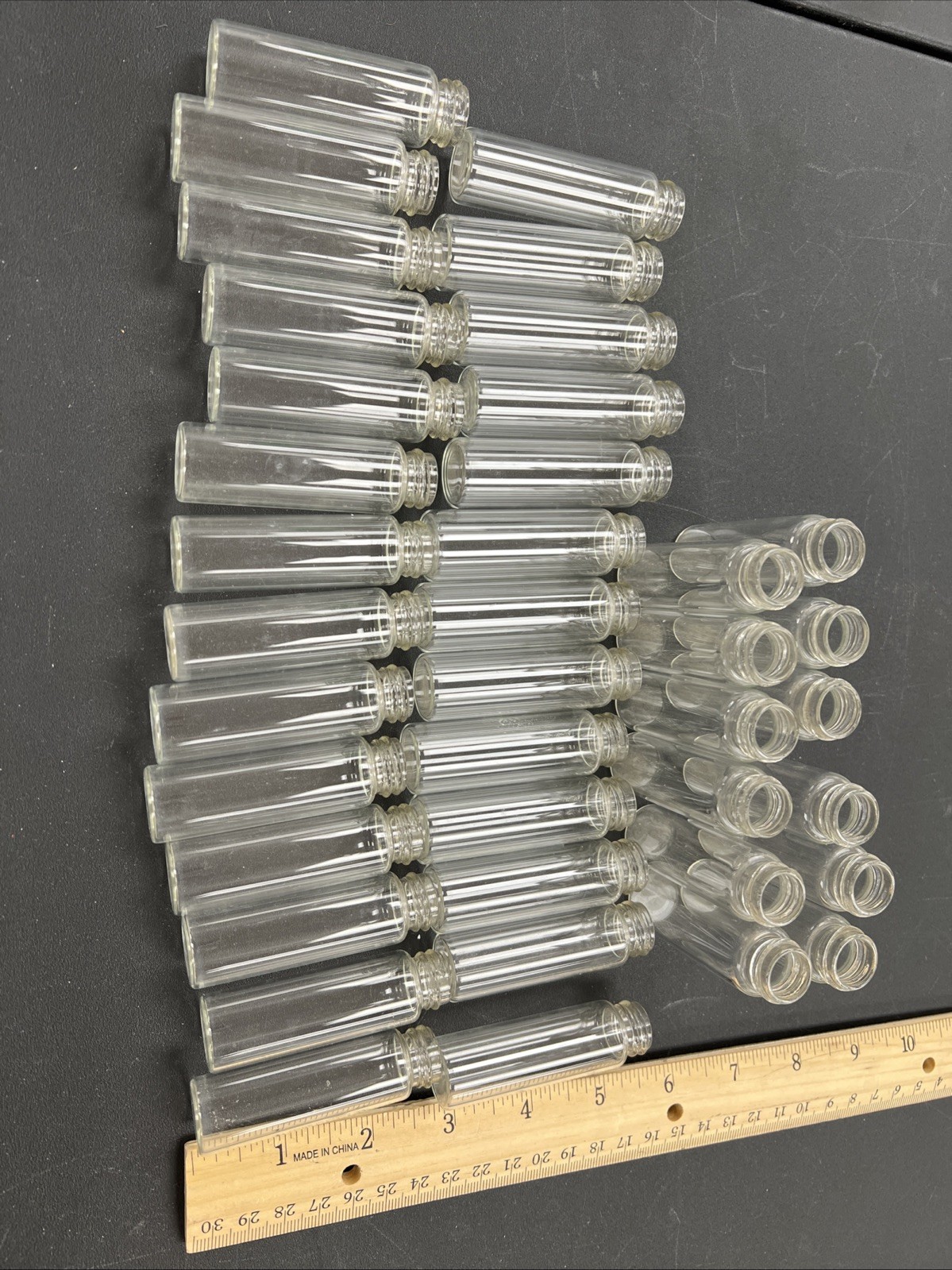 Small Glass Vials Lot 39, 2.5” Screw Top, No Caps Crafts Beading Organizing
