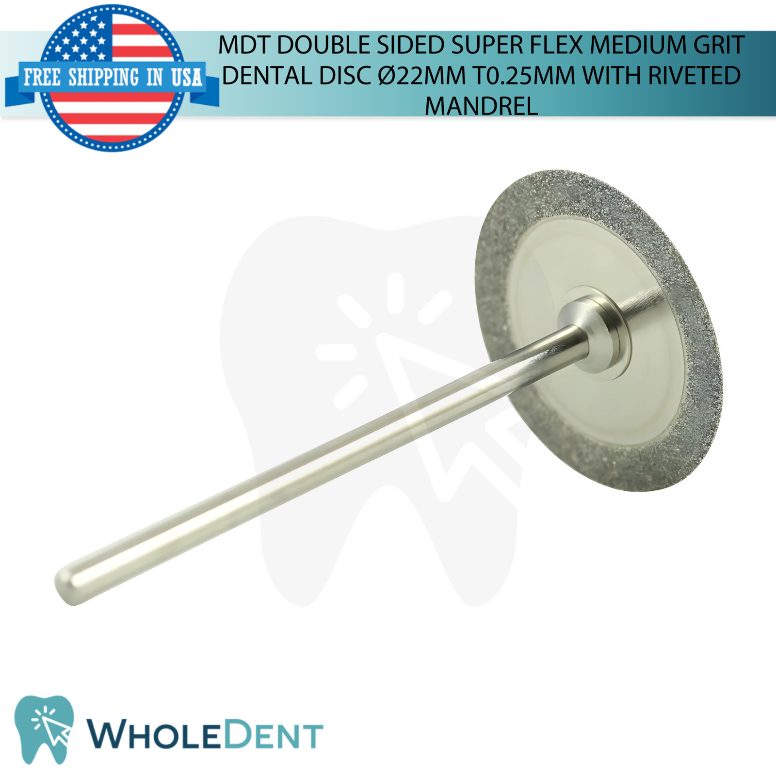 Medium Grit Double Sided Diamond Super Flex Dental Disc Ø22mm Thickness 0.25mm