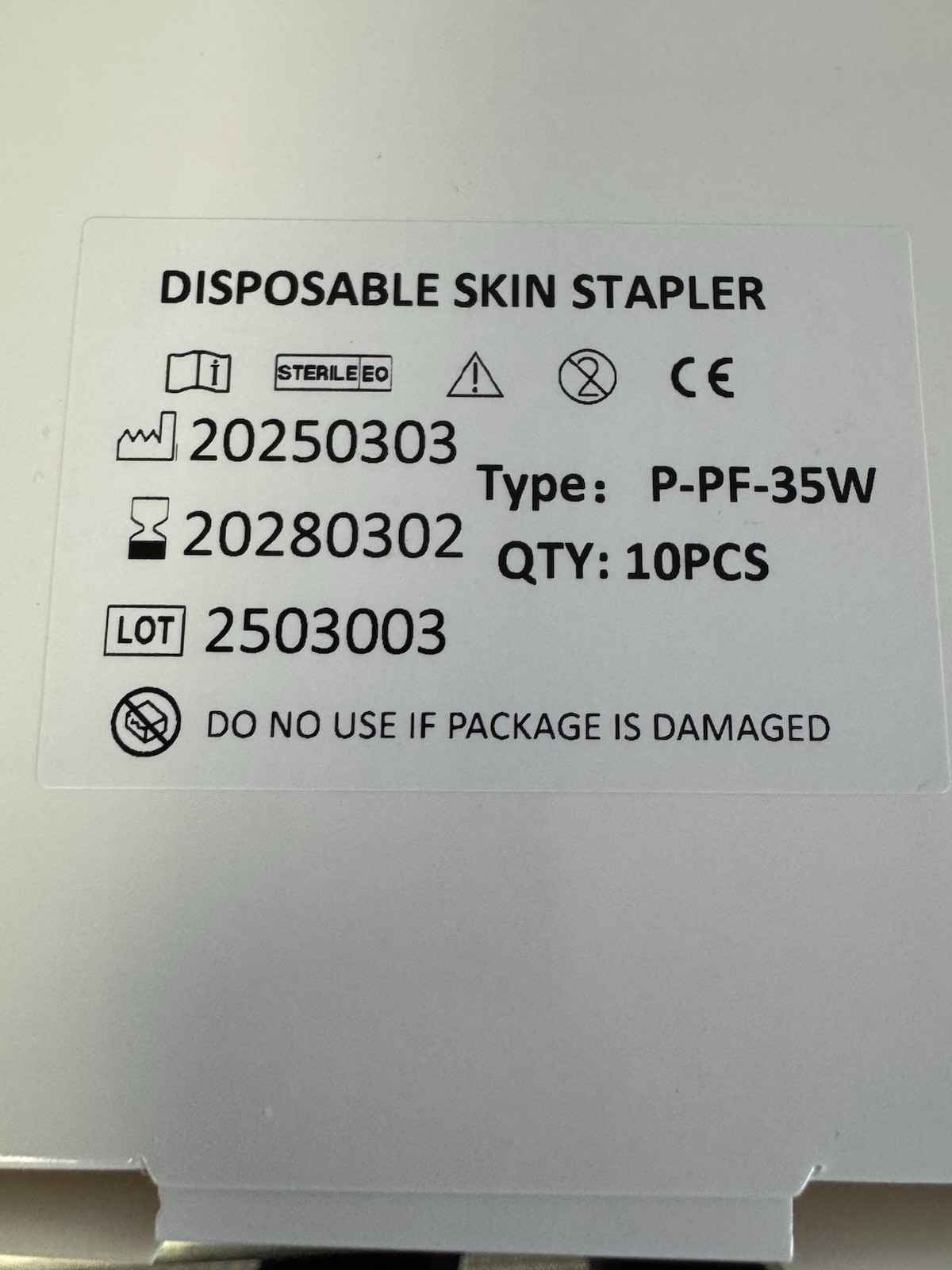 4 Pack- Skin Stapler 35W— Surgical Grade— STERILIZED (exp. 3/28) TCCC Combat Med
