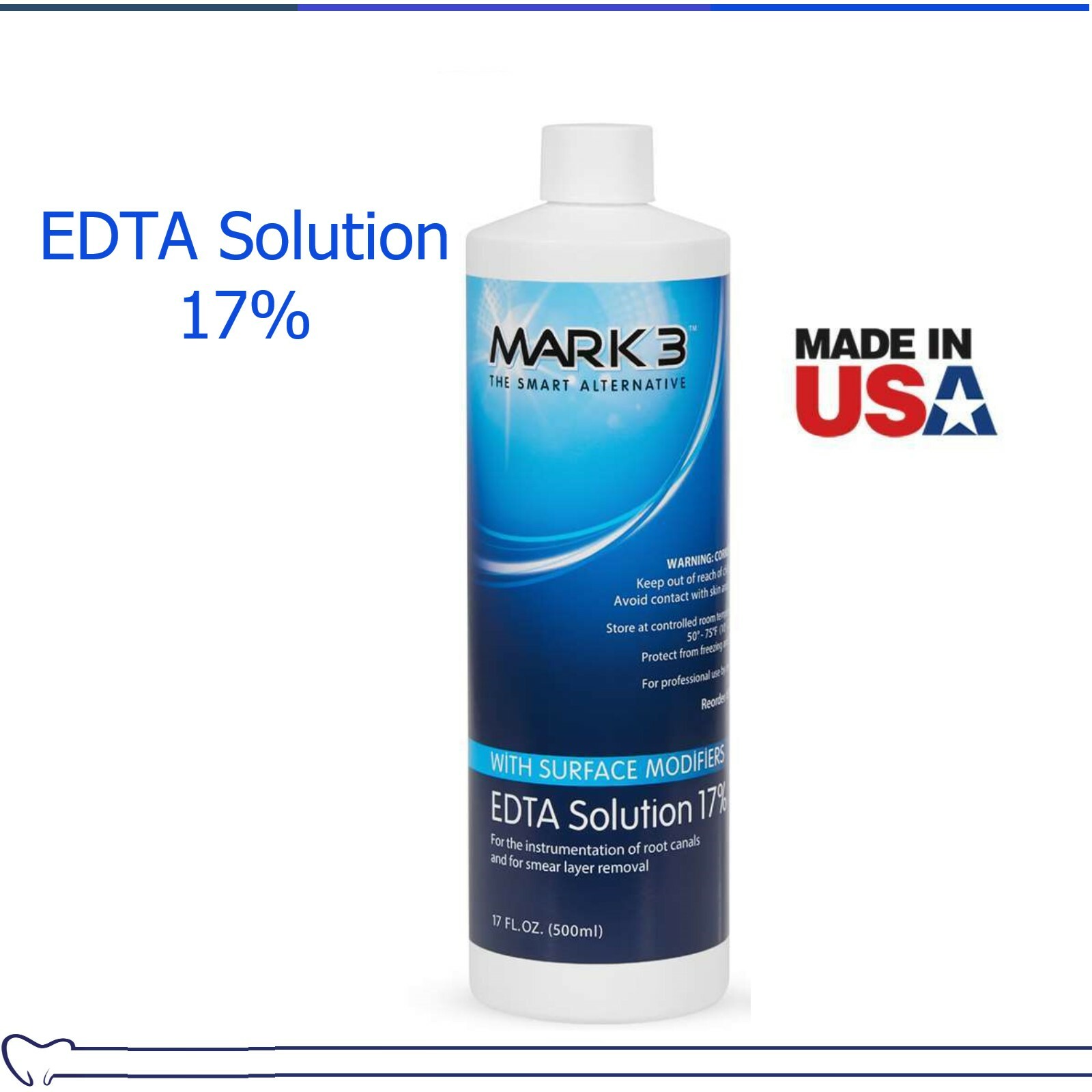 Dental Endo EDTA Solution 17% with Surface Modifiers For Root Canal 17oz Bottle