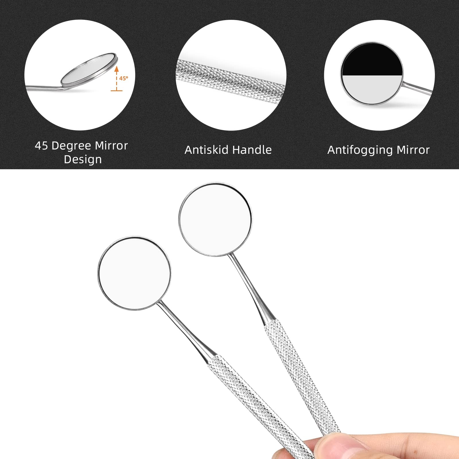 Dental Mirror Stainless Steel with Handle 6.5″, Dentist Tool for Teeth…