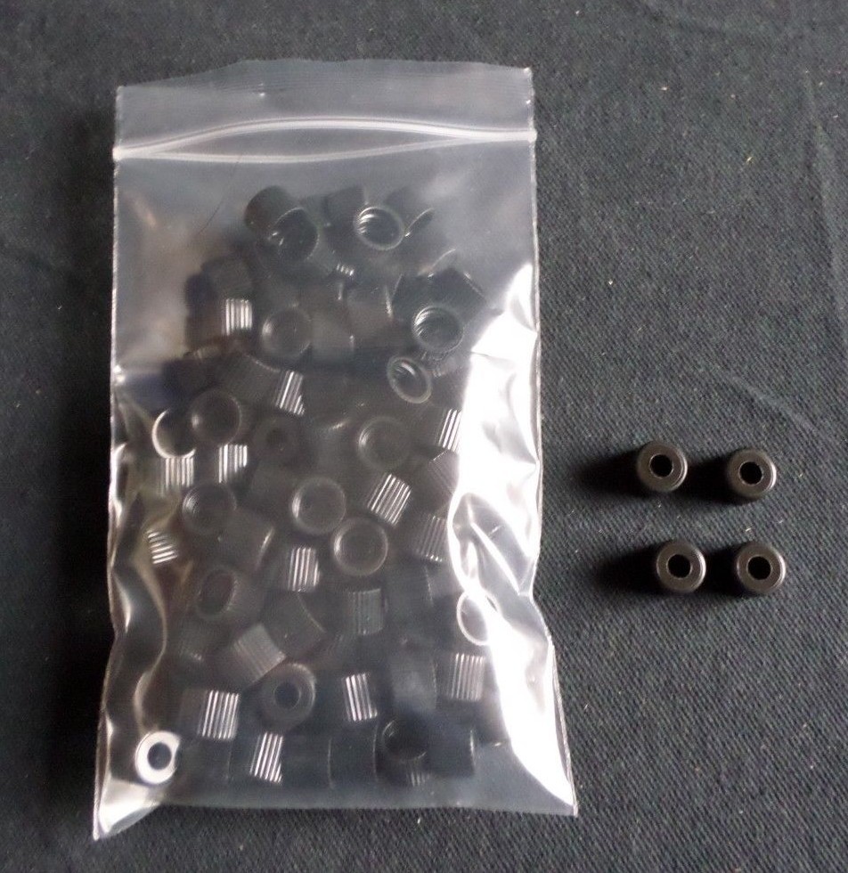 (100) Unbranded Black Phenolic 8-425 Screw Cap, 5mm Open Top, 02-927-020